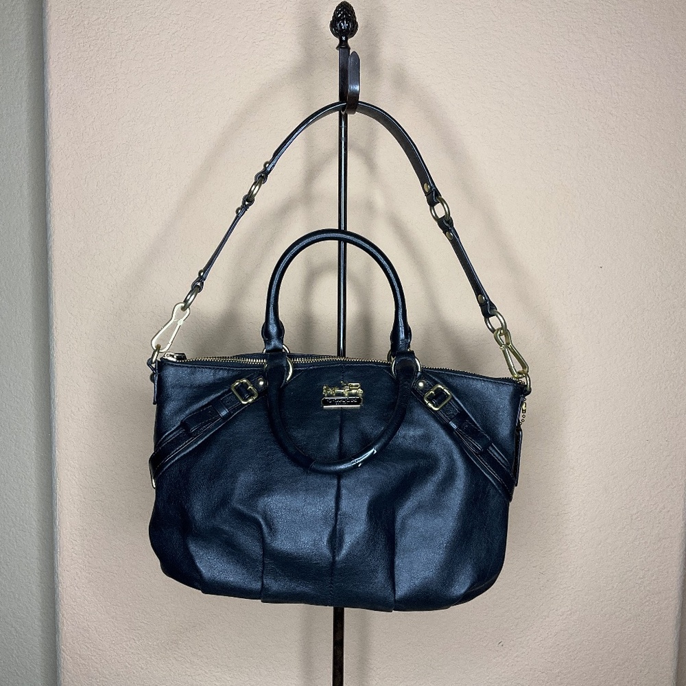 Coach Ashley Black Pebbled Leather Satchel Style 15965 Shoulder Bag